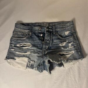 American Eagle Outfitters Ripped Blue Jean Shorts